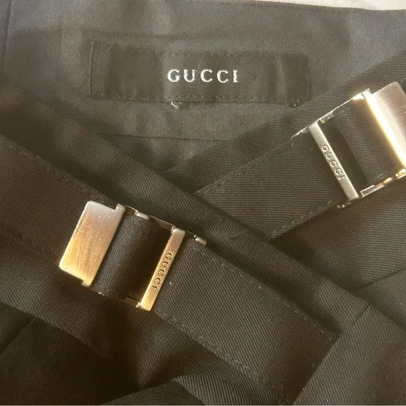 Gucci pencil skirt women’s size 8 black silver buckle vintage Tom Ford luxury - Picture 3 of 16